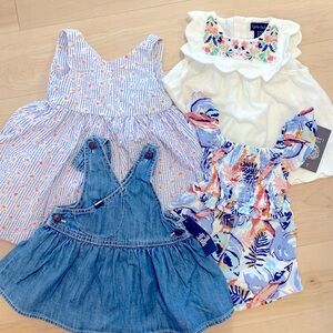 Designer baby dresses, size 6-9 months
